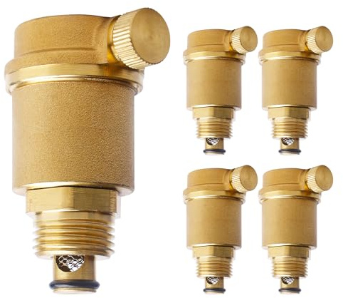 4 unidades de purga rápida automática de 1/2 pulgadas, DN15 latón válvula de purga automática, válvula de purga de radiador, herramientas de sobrepresión para calderas, radiadores, calentadores de