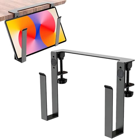 GOMETY Support latéral réglable pour ordinateur portable - Support pour ordinateur portable - En métal - Organiseur pour ordinateur portable - Support vertical - Rangement latéral pour ordinateur