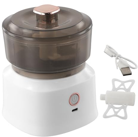 FUBESK Picadora de ajo eléctrica para cebolla y carne, 5.3 x 4 pulgadas, hoja de acero inoxidable, ABS de grado alimenticio, verde/blanco/marrón, cuenco desmontable fácil de limpiar