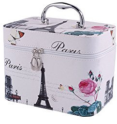 Befitery Trousse de toilette, sac à cosmétiques de voyage Trousse de Maquillage Portable Sac de Toilette Imprimé (Tuba Tour Eiffel)