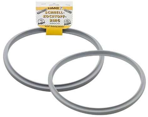 HAAS 3187 Schnellkochtopf Dichtungsring Innen Ø 22,5 cm* für Fissler Vitavit Schnellkochtöpfe, grau (2er Pack)