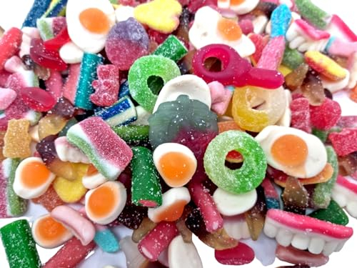 CR Snacking Pick & Mix Sweets 1kg - 20 Varieties Fizzy, sour and Jelly Sweets, premium quality pick and mix sweets, Large Retro Candy Assortment Bag - for Children, Adults, Christmas