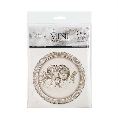 ITD Collection – mini rispapper kreativt set 14,8 x 14,8 cm (6 ark), Decoupage rispapper för scrapbooking och hantverk, flerfärgad (RSM059- HS code 48021000)