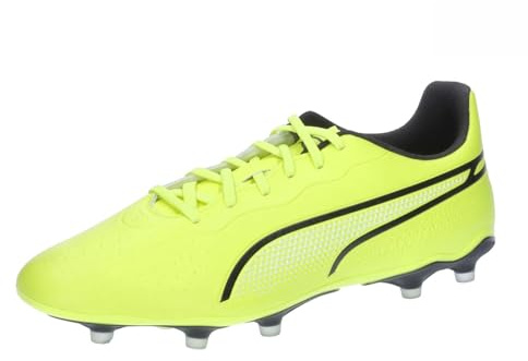 PUMA King Match Fg/Ag, Scarpe da calcio Unisex - Adulto, Electric Lime Puma Black, 45 EU