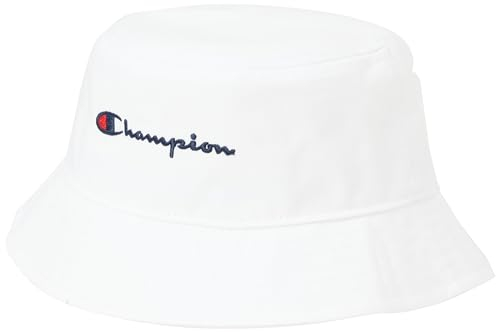 Champion Unisex Kinder Icons Accessories Junior Caps-805977 Light Woven Cotton Twill Small Script Logo Fischerhut, Weiß, L-XL