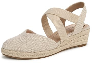 LifeStride Womens Kimball Espadrille Wedge Sandal Natural/Gold 8 M