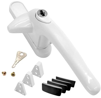 Universal Cockspur Window Handle Kit (10 Pack) - Right, White/Black