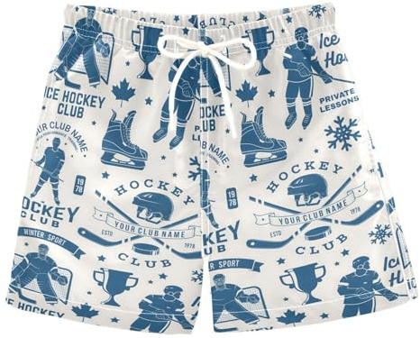 MFTJYO Boys Surfing Board Shorts Hockey American Sports Boys Swim Trunks Bathing Suit Quick Dry Swim Shorts Toddlers Swimsuit