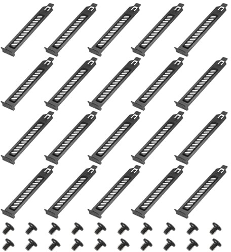 PATIKIL Copertura Slot PCI Filtro Polvere 12 X 1.9Cm, 20 Pz Piastra Di Chiusura Ventilazione Deflettore Staffa Espansione In Acciaio Antipolvere Con Vite Per Case PC Computer, Nero