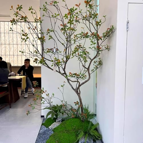 Artificial Island Spring Flowers Tree, Indoor High-end Bionic Tree Staircase Corner Plant Landscape Painting 2mx1.8m