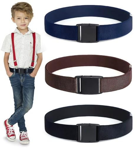 Pluvyze 3 CinturóN NiñO,Cinturones para NiñOs,Kinder GüRtel, CinturóN NiñOs Chicos,CinturóN Infantil EláStico,para 2-15 Niños Niñas Vaqueros Pantalones