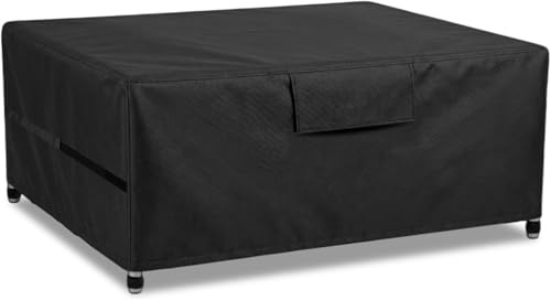 AWNIC Copertura Tavolo Esterno Impermeabile, Resistente ai Raggi UV Resistente allo Strappo Copertura per Mobili da Giardino, Telo Oxford Telo Copri Tavolo Esterno 130x130x75cm