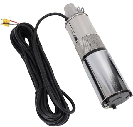 RASTKY Deep Well Submersible Pump Efficient 260W Solar Stainless Steel Screw Pump for Irrigation with 10 Meter Power Cord, 24V Power Supply for Deep Well Water Pumping