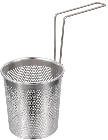 DIYEAH Stainless Steel Noodle Sifter and Pasta Straining Basket with Handle, Foldable Water Draining Kitchen Sieve for Cooking and Food Preparation