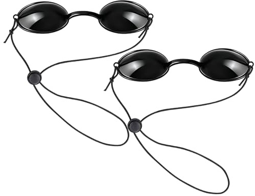 ACKKOR 2 pares de gafas de bronceado, protección ocular para luz roja, camas de bronceado, IPL y LED