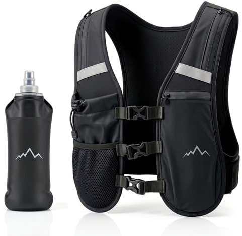 Adjustable Running Vest with phone Holder, Reflective Unisex Running Backpack, Lightweight Hydration Vest with Storage Pockets - Ideal for Running, Jogging, Cycling & Hiking