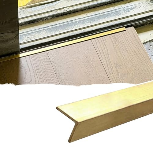 Perfil de Transición Protector Borde Escalera Forma L/Tiras Transición Piso Latón Macizo, Moldura Fina Borde Peldaños Baldosas Madera, Perfil 100 110 120 140 150 160cm(W-10mm(0.39),L-140cm(55))