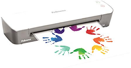 Fellowes Ion A4 Laminator Machine for Office Home School Use - Fast 4 Minute Warm Up Time with Auto Shut Off and Sleep Mode Feature – 80-125 Micron – 10 Laminating Pouch Starter Pack Included - White