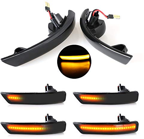 Yereash 2PCS Dynamic Turn Signal Light LED Side Wing Rearview Mirror Indicator Blinker Light For F ord Focus 2 3 Mk2 Mk3 Mondeo Mk4