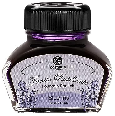 Octopus Fluids Encre de stylo plume violet pastel Blue Iris 30ml, Encre de calligraphie, Encre d'écriture pour stylos de verre