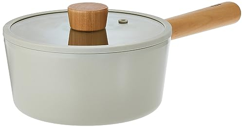 NEOFLAM FIKA Sauce Pan for Stovetops and Induction | Wood Handle and Glass Lid | Made in Korea (7 / 1.7qt)