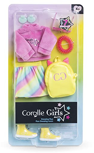 Corolle Girls - Dressing Fluo, 7 Accessoires, pour poupée Mannequin, 28 cm, dès 4 Ans, 9000610100