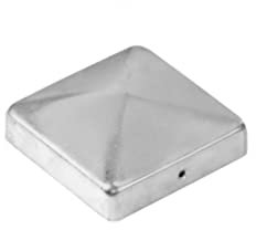 Chapeau de poteau pyramidal zingué à visser - 90 x 90 mm