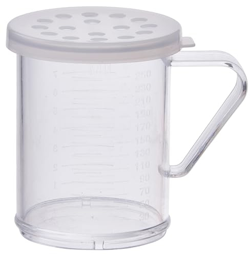 Winco 10oz Dredge with Clear Snap-on Lid, Extra Large Hole