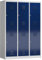 Lüllmann XL Spind Kleiderspind 3 Abteile 6 Fächer 1800 x 1200 x 500 mm (RAL 7035/5010 lichtgrau/enzianblau)