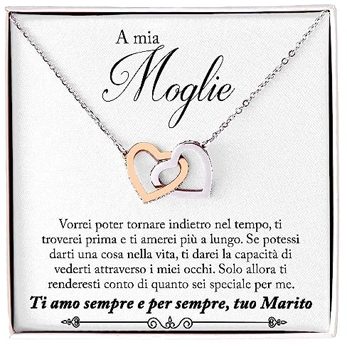 NONNA PROFESSIONISTA Collana Donna A mia Moglie Argento Idee Regali per lei, Anniversario Matrimonio Compleanno o Natale - Cofanetto con DEDICA incluso (Finitura Oro Rosa 14k)
