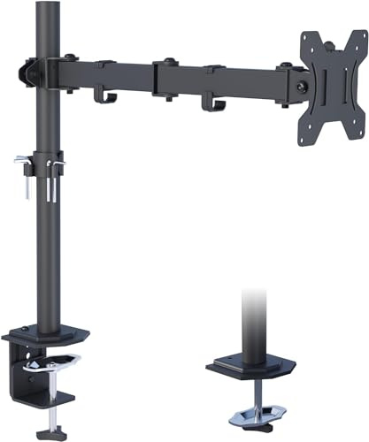 BONTEC Soporte Monitor Escritorio de un Solo Brazo, Brazo articulado 13-32 Pulgadas hasta 8 kg, inclinación Giro 360° Altura Regulable ergonómico, VESA 75x75 100x100, Ahorro Espacio gestión de Cables
