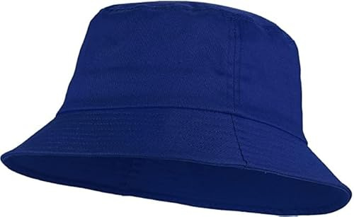ZRWASKA® Unisex Bucket Hat Kids Reversible Boys, Girls Cotton Fishing Hats for Camping, Hiking, Traveling, Baseball Cap, Football Summer Beach Sun Hat Plain Colours Size 54 cm