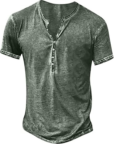 Homme Henley T-Shirts à Manches Courtes Col Tunisien Boutons Coton Décontractée Slim Fit Chemises en Coton T-Shirt Respirant Haut d'extérieur Fitness Tee Shirt Vetement Homme Solde