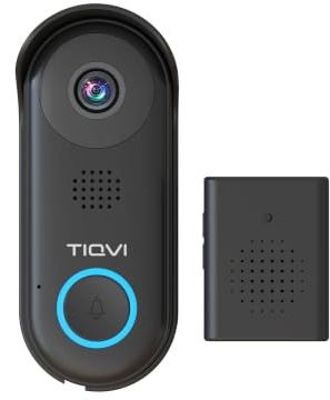 Tiqvi - Smart videointercom, WiFi, Full HD 1080P, rörelsedetektering, tvåvägsljud, nattsyn, USB-chime ingår