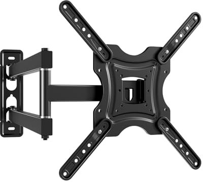 Full Motion TV Wall Mount, TV Monitor Wall Mount, Swivel Tilt Extension for 19-55 Inch 4K LCD LED TVs, Curved Flat Screen