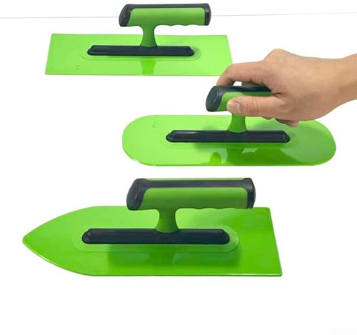 Set di 3 cazzuole in plastica per intonacatura, strumento leggero per la finitura di calcestruzzo e cemento, per applicazione di stucco, levigatura e raschiatura - 2