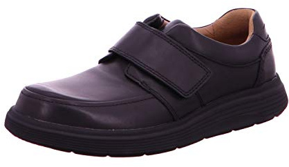 Clarks Mens Un Abode Strap Loafers, Black Leather, 7.5 UK