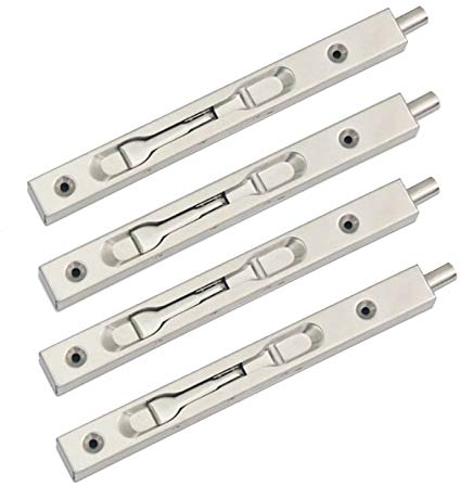 Nuzama Verdeckte Türriegel, Edelstahl, gebürstet, 22 cm lang, 4 Stück (2 Paar)