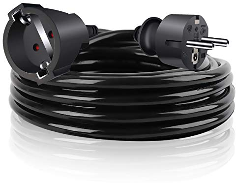 ExtraStar Verlängerungskabel mit Kinderschutz Stecker,3m 3G1,5 mm2 Kunststoffleitung IP20 für innen,16A/250V,3680W,Schwarz