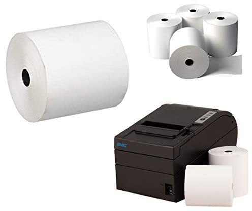 Lot de 5 rouleaux de papier thermique 80 x 80 x 12,7 mm pour caisses enregistreuses EPOS Epson, Star, Samsung, Bixolon POS terminaux (1,5,10,15,20,40,60,80,100,200,500,1000) 80 x 80 mm 7 mm).