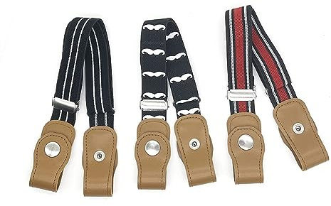 Anshili 3 Stycken Barnbälten Justerbart Elastiskt Stretchbälte för Pojkar och Flickor (B)