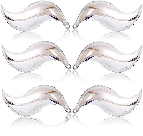 KatchOn, Silver Mermaid Tail Balloon - 25 Inch, Pack of 6 | Silver Mermaid Balloons for Mermaid Balloon Garland | Silver Foil Curve Balloon | Mermaid Tail Foil Balloon for Mermaid Birthday Decorations