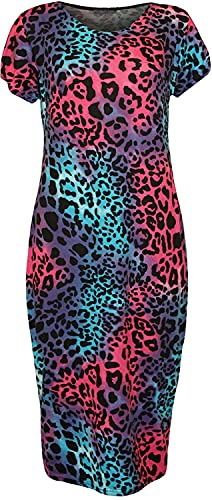 STAR FASHION Womens Cap Sleeve Bodycon Midi Dress Ladies Wiggle Pencil Round Neck Long Stretch Maxi Dress Plus Size Casual Party Wear