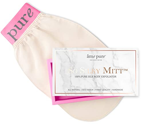 Ame Pure So Silky Mitt Peeling Handschuh – Peelinghandschuh Körper – Sanfter Hammam Peelinghandschuh – Premium Peelinghandschuh Seide für abgestorbene Haut – Verschönern Sie Ihre Haut in Sekunden!