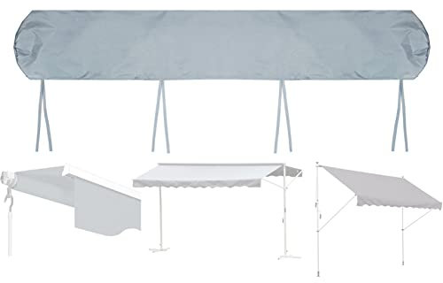 DFEO@MF Markisenschutzhülle, Schutzhülle für Markisen Wasserdicht, Terrassenüberdachung Markisenabdeckung, Sonnenschutz, Wetterschutz, 210D Oxford-Tuch, für die Lagerung im Winter (5m,Gray)