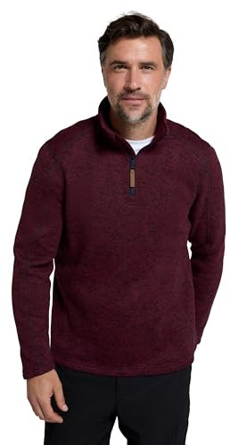 Mountain Warehouse Idris Half-Zip Fleece Herren - Microfleece, Anti-Pill, atmungsaktiv, leichtes Sweatshirt - Ideal für Camping, Outdoor, Reisen und Wandern Dunkel Rot Large