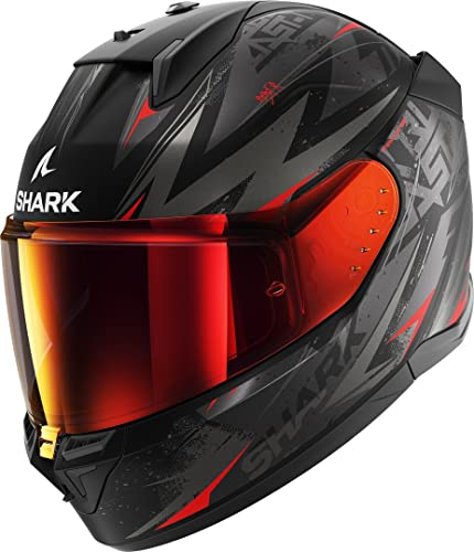 SHARK, casco integrale moto D-SKWAL 3 BLAST-R mat black anthracite red KAR, M