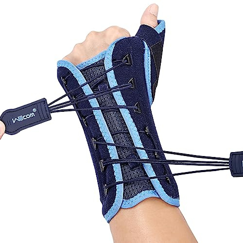Willcom Muñequera Pulgar, Soporte de Compresión para Túnel Carpiano, Tendinitis, Artritis, Inflamación, Muñequeras Protección para Hombre y Mujer (Izquierda-Confort, M)