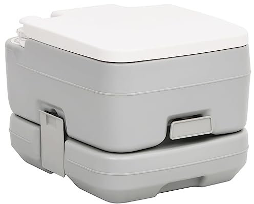 BaraSh Camping-Toilette Tragbar Grau und Weiß 10+10 L HDPE Camping Wc Chemie