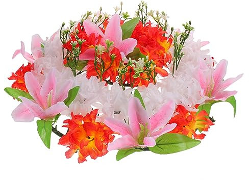MAGICLULU Wreath Funerario Fiori Artificiali Ghirlanda Commemorativa Per Attività Di Lutto Decorazione Realistica Per Cimitero Design Delicato Con Fiori Di Lillà